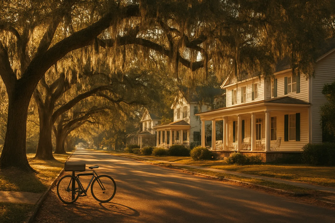 Oak-lined streets in a quiet Lee County neighborhood